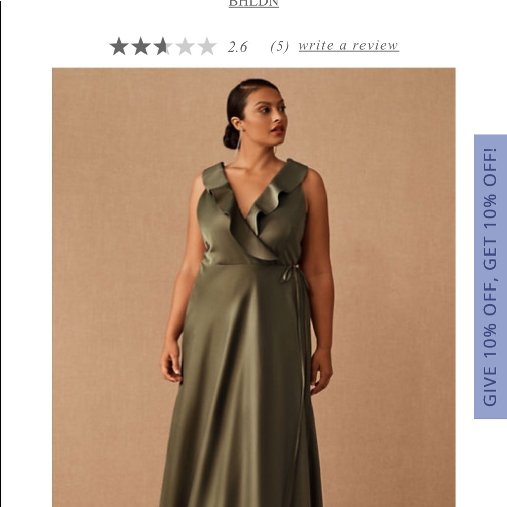 BDHLN Tansy Satin Charmeuse Maxi Dress in Olive